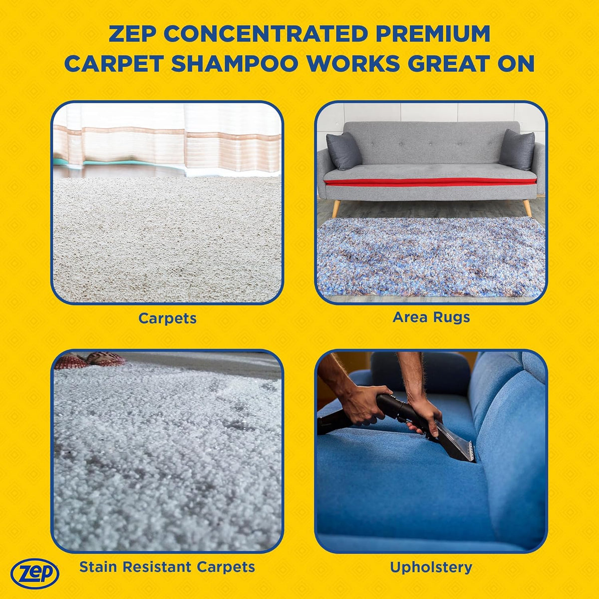 zep premium carpet shampoo - 2.5 gal (case, side view
