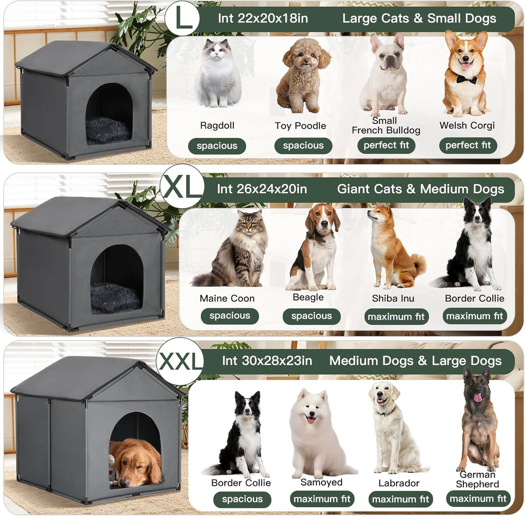 large dog house soft indoor (int 30x28x23in/ext 31x30x31in), close-up detail