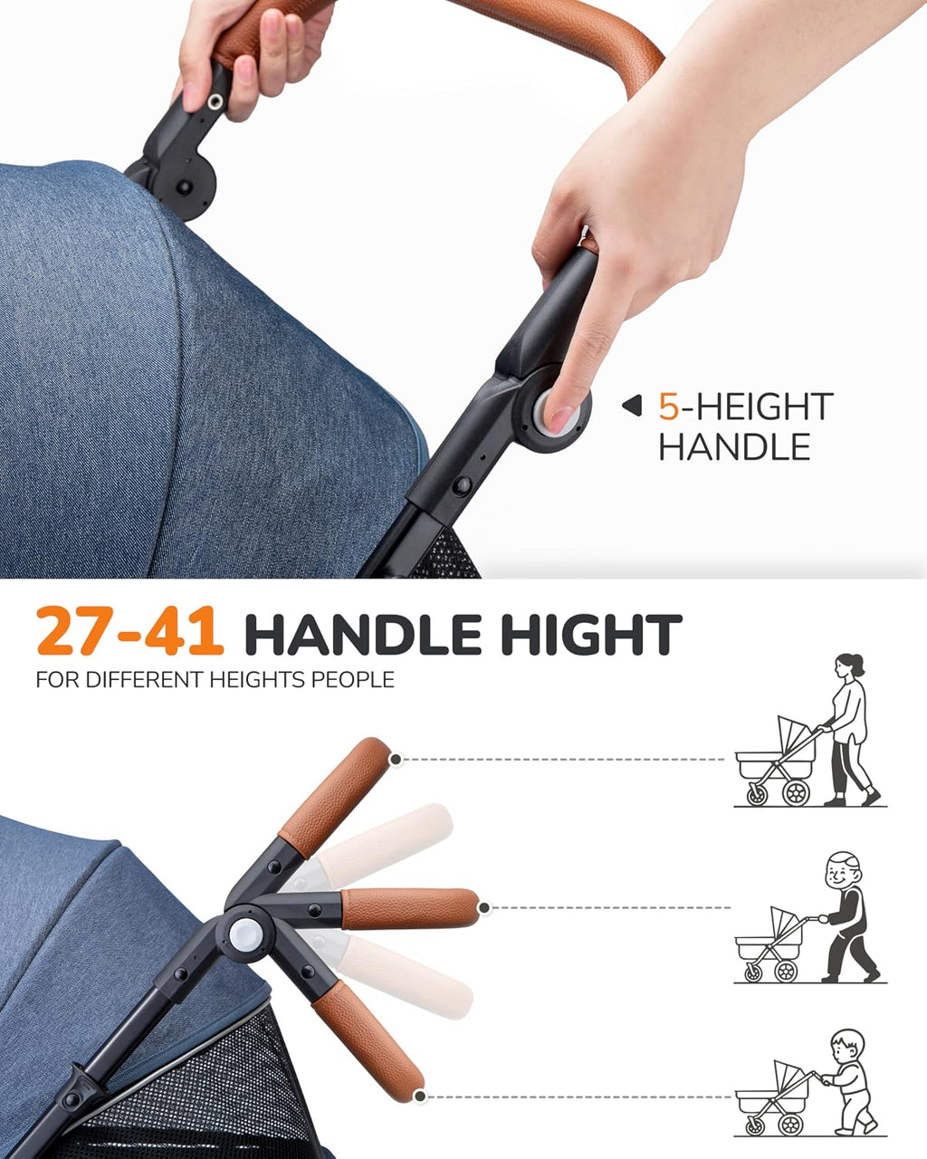dog stroller for large & medium dogs (20–132, front angle view