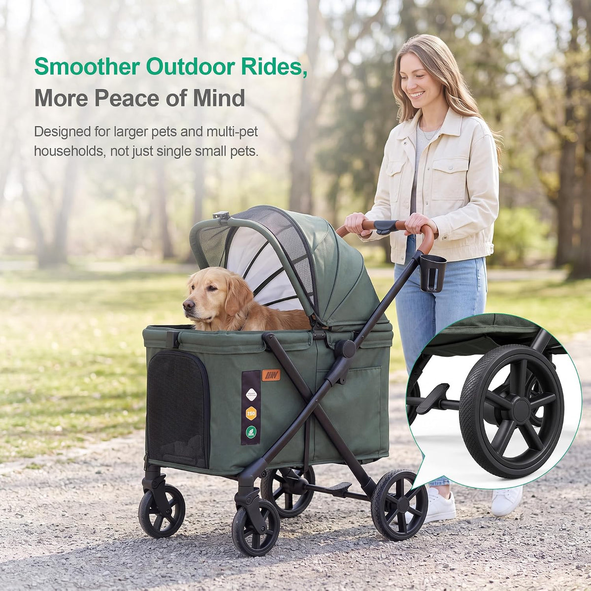jwx pet stroller for medium and large dogs, view 10