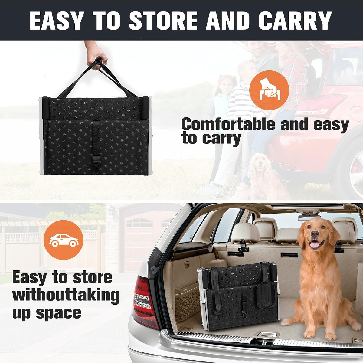 dog ramps for large dogs - portable dog, side view