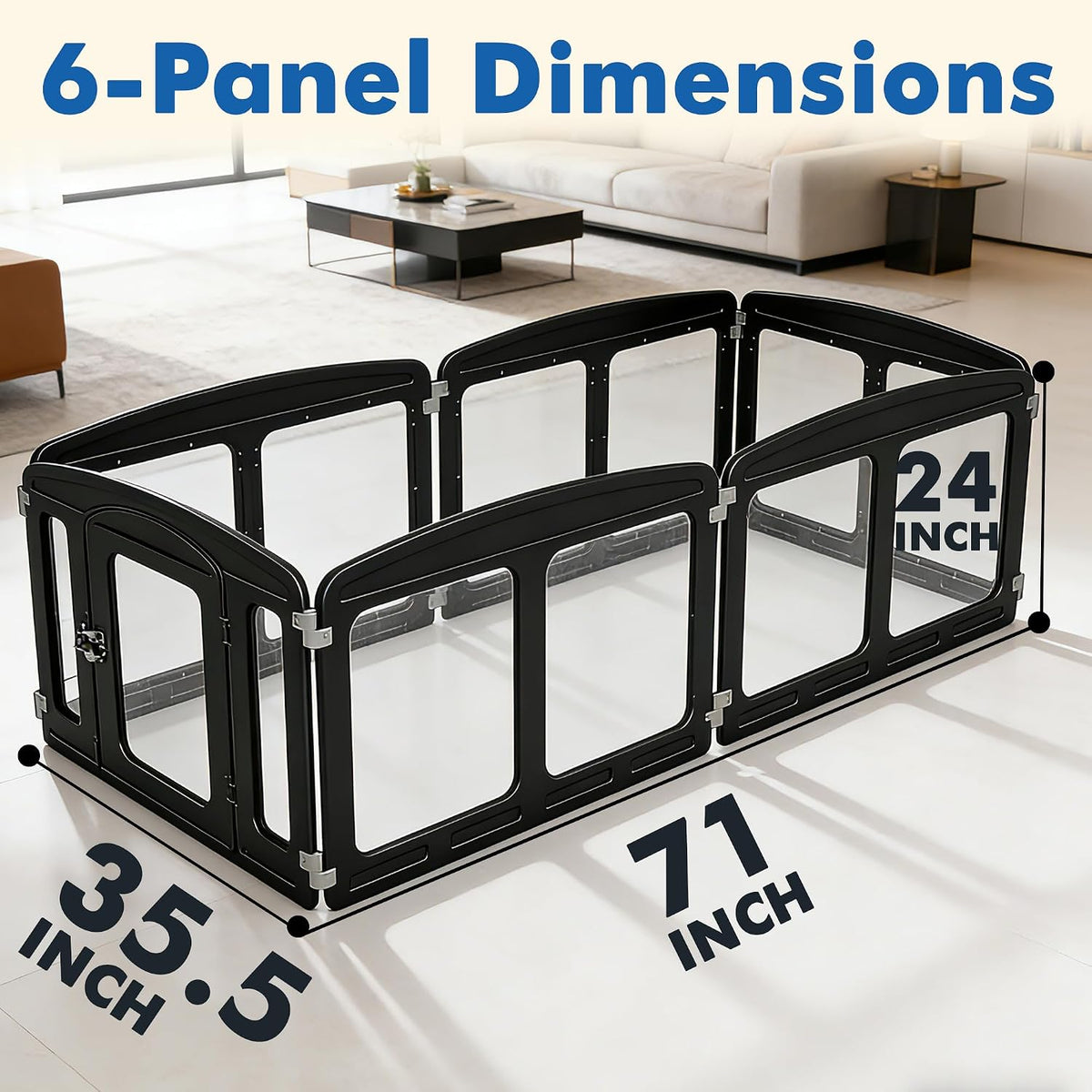 clear puppy playpen indoor - ideal for small shown in use