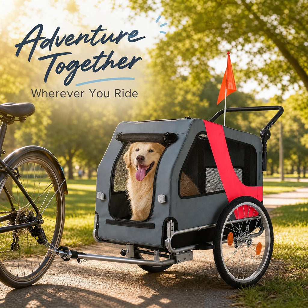 2-in-1 pet bike trailer & stroller, 165lbs carrier on a desk or shelf