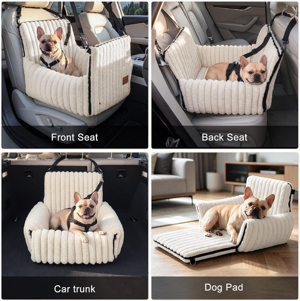mixjoy 6-in-1 dog car seat for small/medium dogs, side view