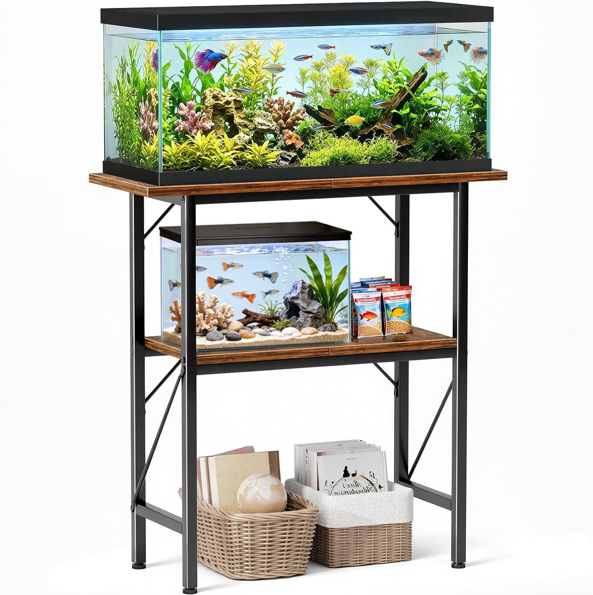10-30 gallon fish tank stand with storage shelves, main product view