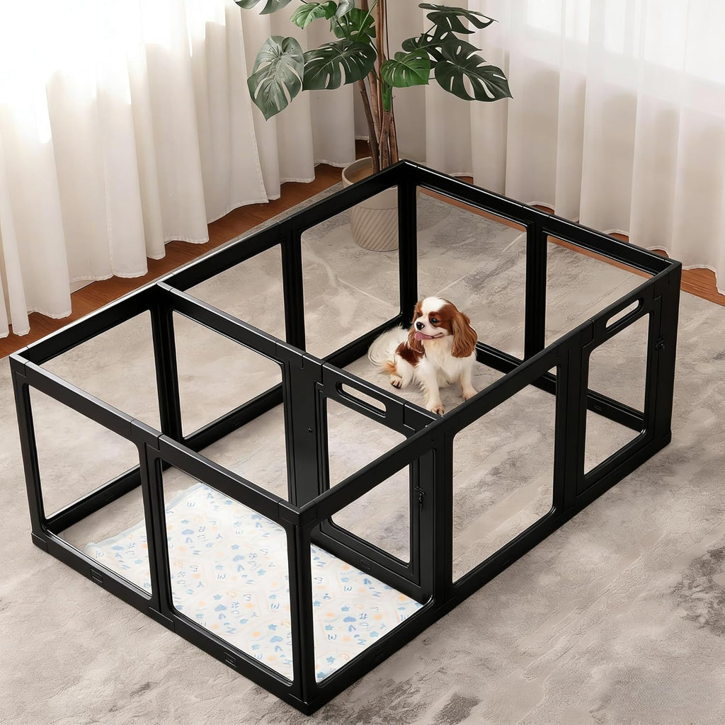 clear acrylic dog playpen indoor pet pen, 24", main product view