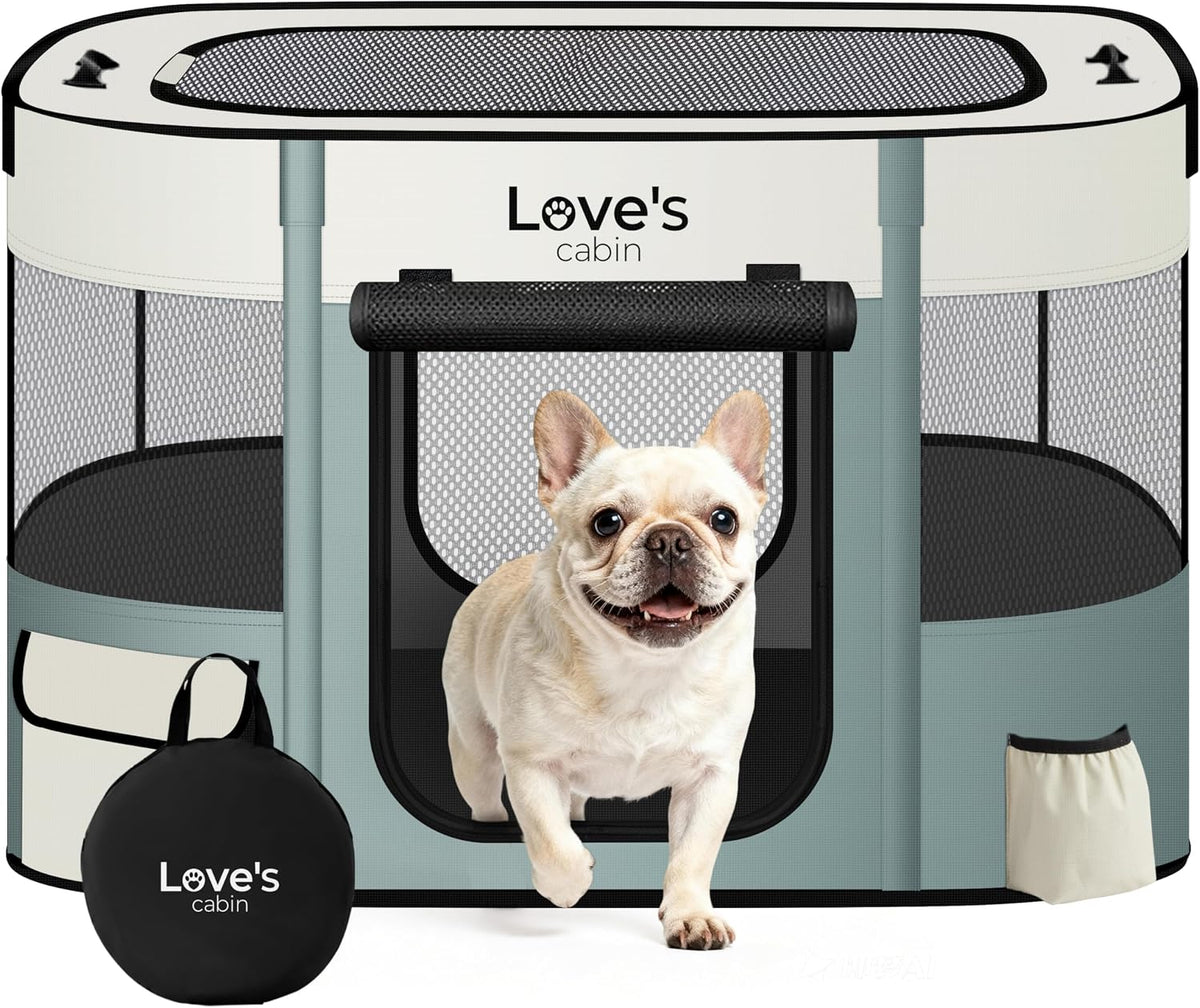 love's cabin pet puppy dog playpen, medium dog, main product view
