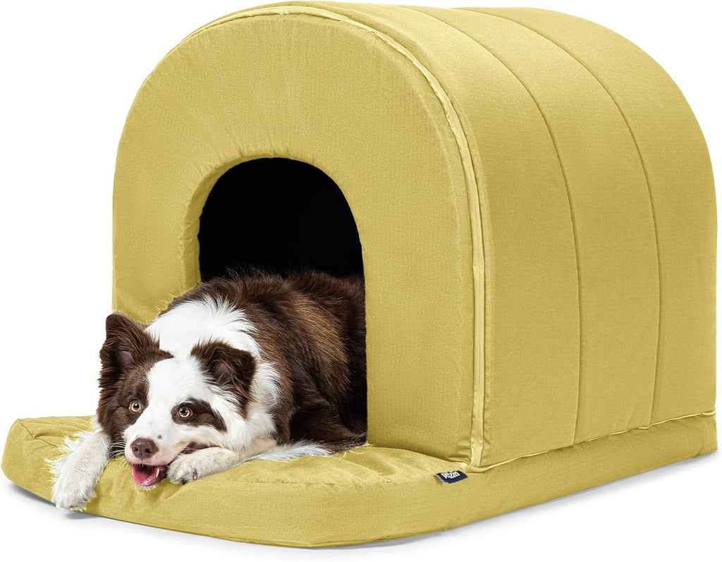 pelzin orthopedic dog bed house - outdoor waterproof, main product view