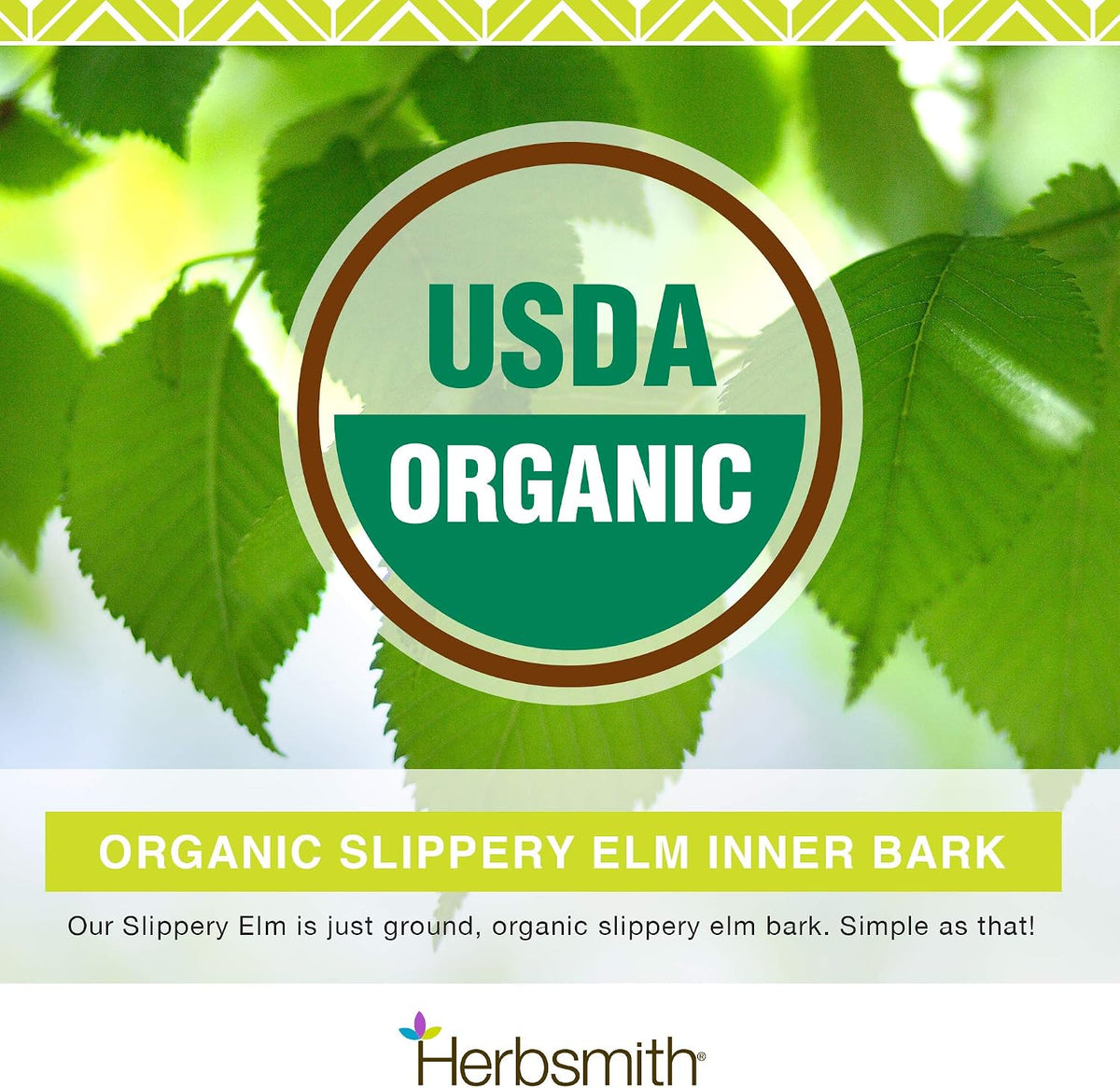 herbsmith organic slippery elm - digestive aid for, close-up detail