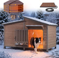 outside chew-resistant heated dog house with metal frame, main product view