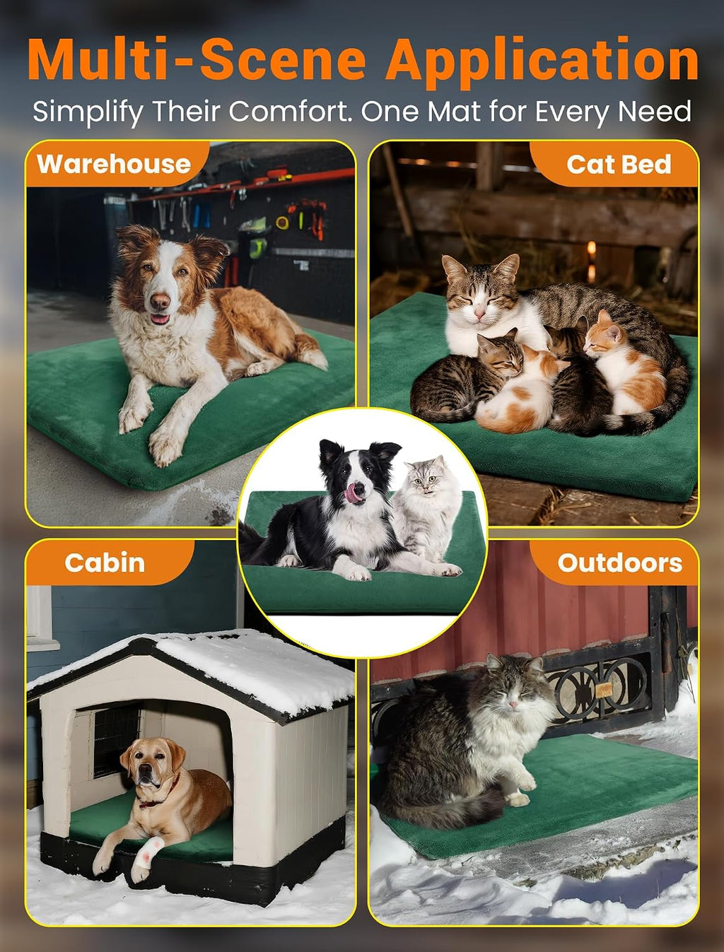 petnf outdoor pet heating pad for feral cats, front angle view