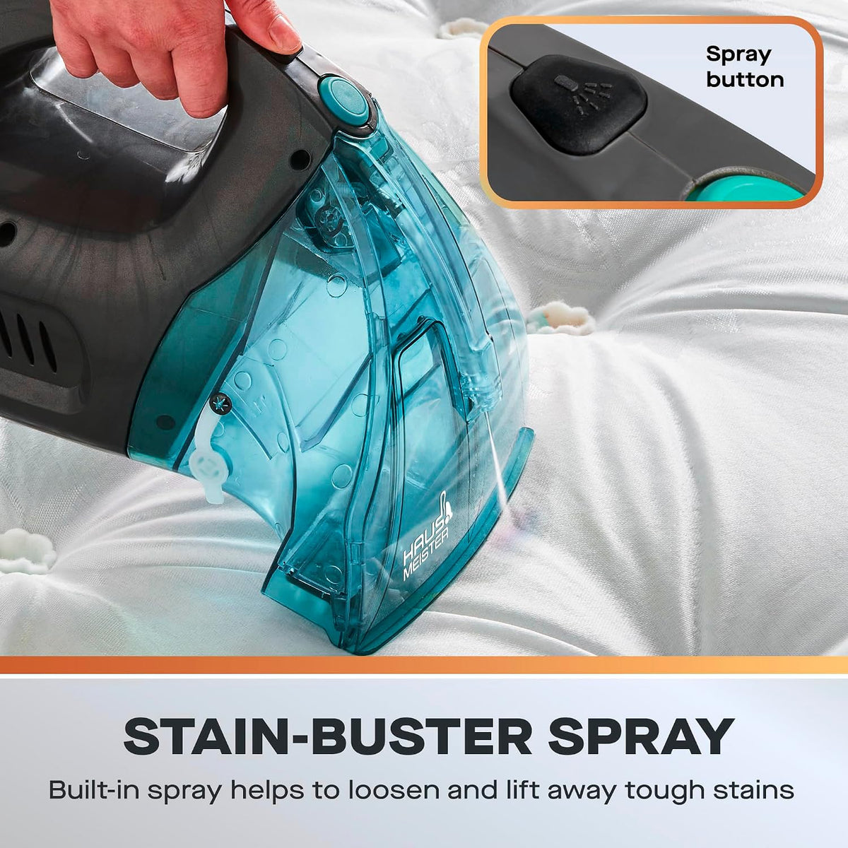 hausmeister hydroflex carpet cleaner machine, upholstery cleaner machine, side view
