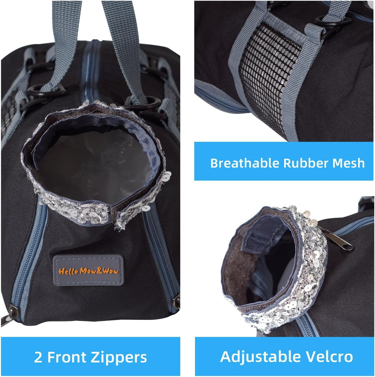 cinf cat restraint grooming bag, anti-scratch tool for, close-up detail
