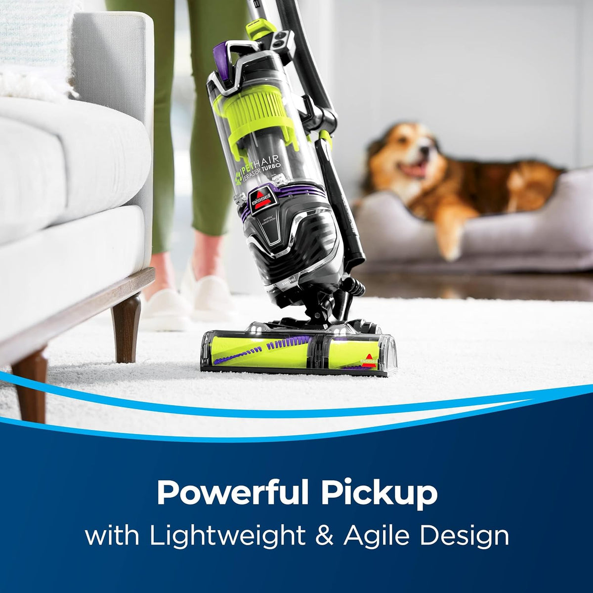 bissell 24613 pet hair eraser turbo plus lightweight, close-up detail