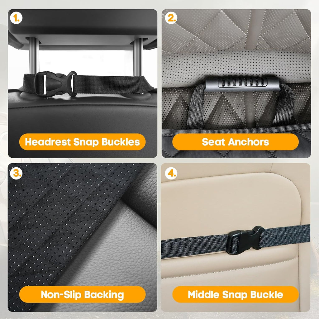 peticon front seat car cover 2 pack, pu, front angle view