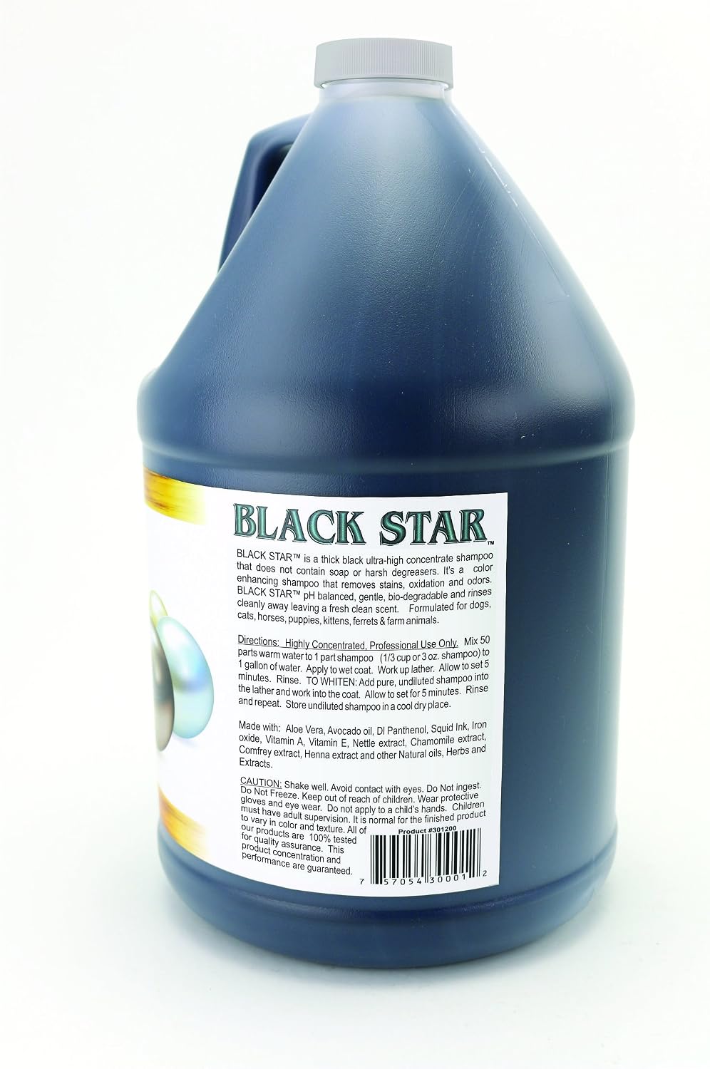 kelco 50:1 black star shampoo gallon, side view