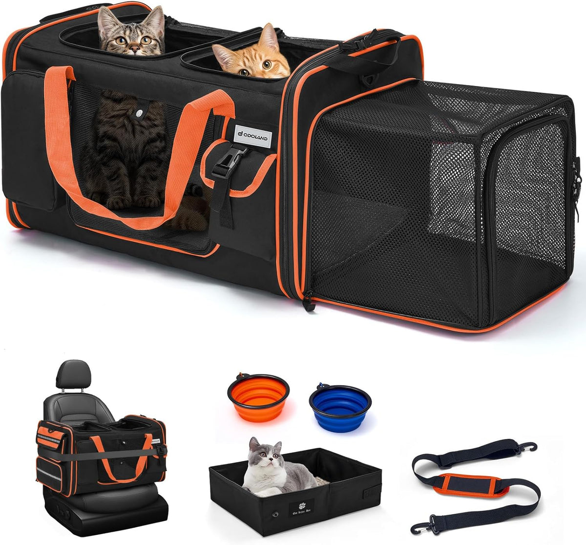 expandable extra large cat carrier for 2 cats, main product view