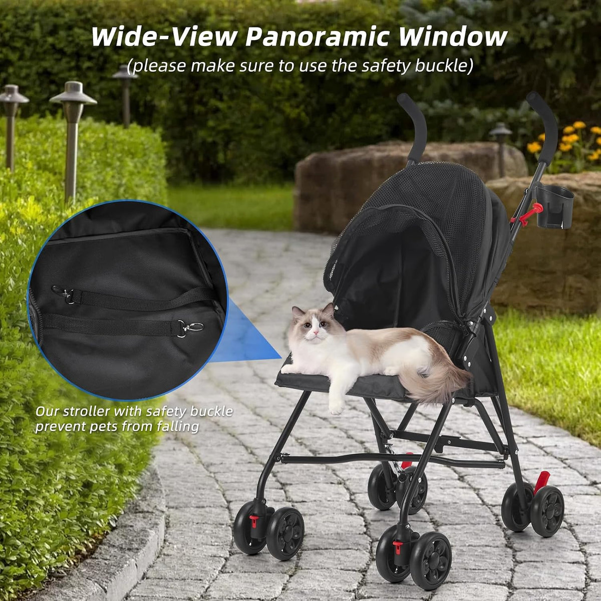 pet stroller oxford cloth foldable dog strollers for, close-up detail
