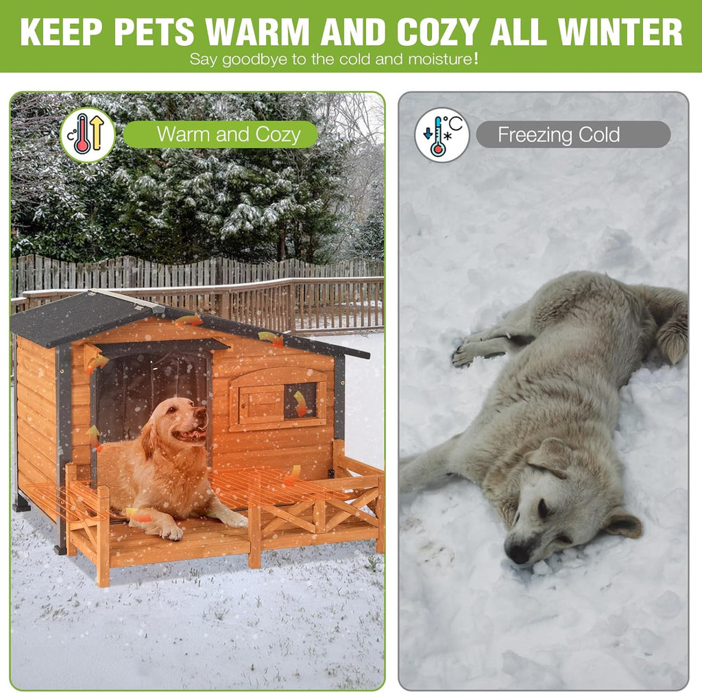 gutinneen large heated dog house outdoor insulated dog on a desk or shelf
