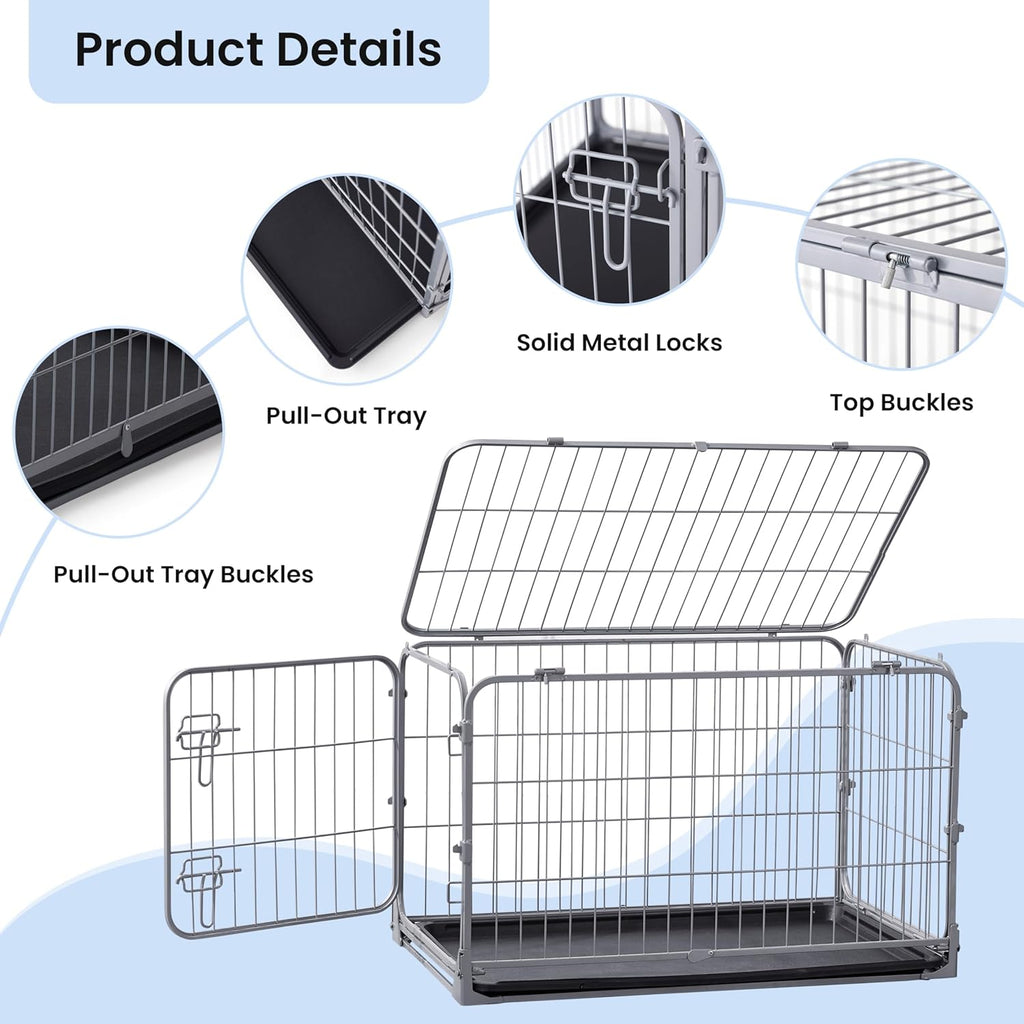 zomisia collapsible dog crate for medium dogs, close-up detail