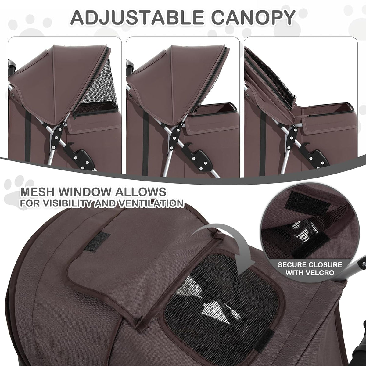 monibloom pet stroller for small/medium dogs and cats on a desk or shelf
