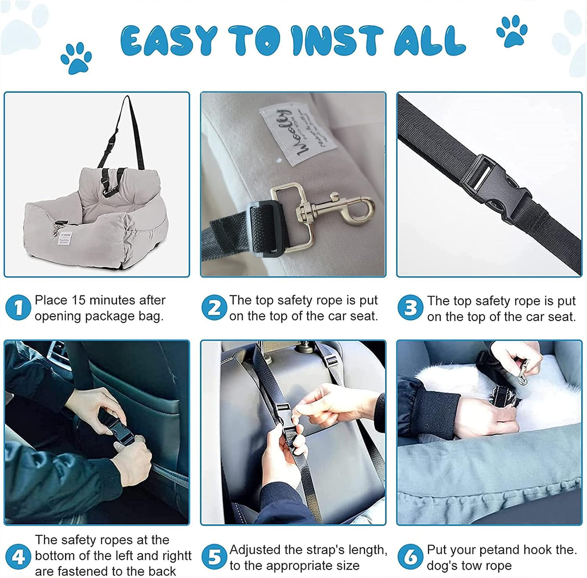 aidou dog booster seat for small to large showing dimensions