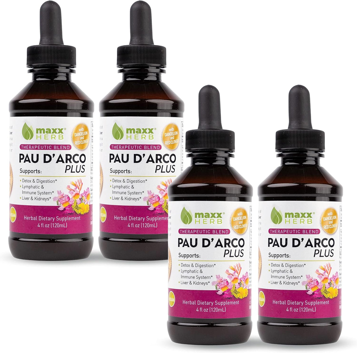 maxx herb pau d’arco extract with dandelion root, main product view