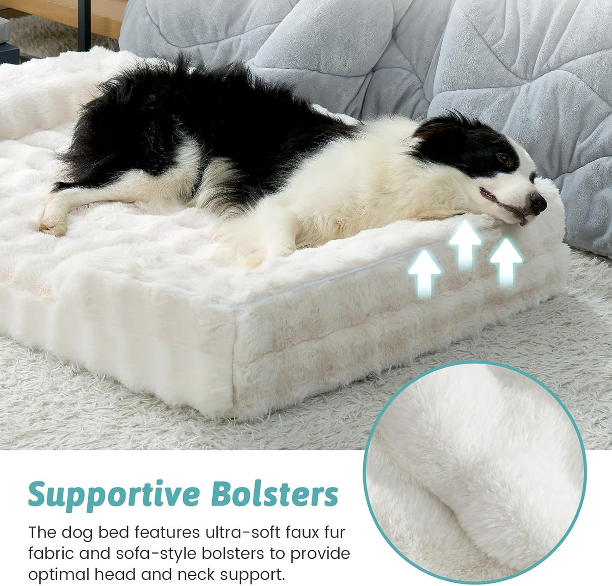 cozy kiss warm orthopedic extra large dog bed showing dimensions