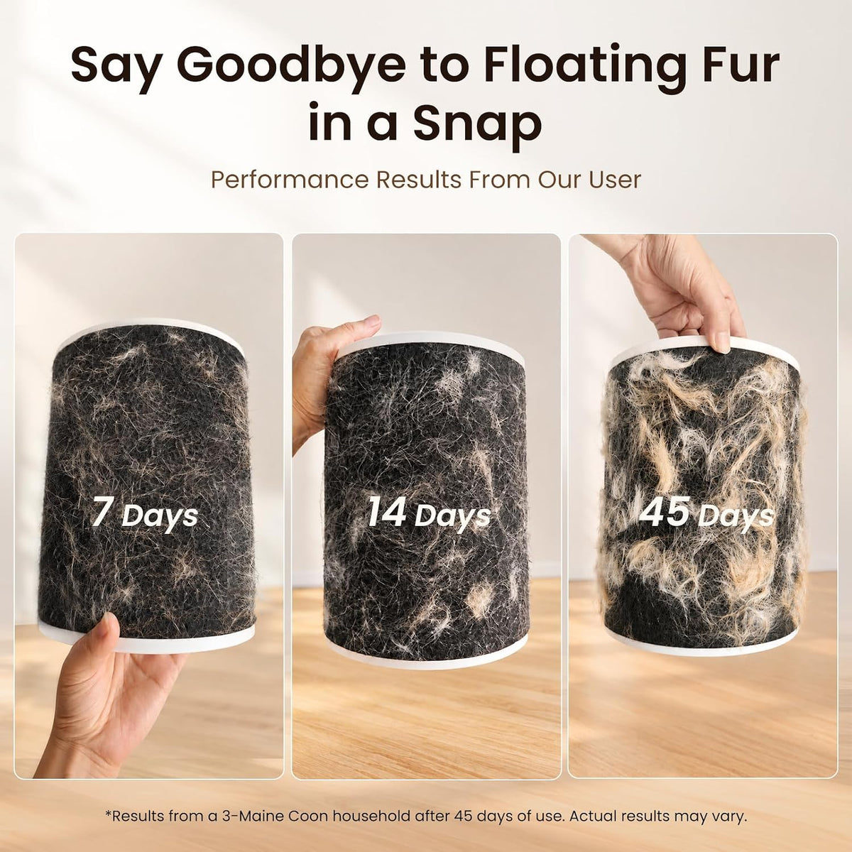 provirtec pet air purifier for home with h13 showing dimensions