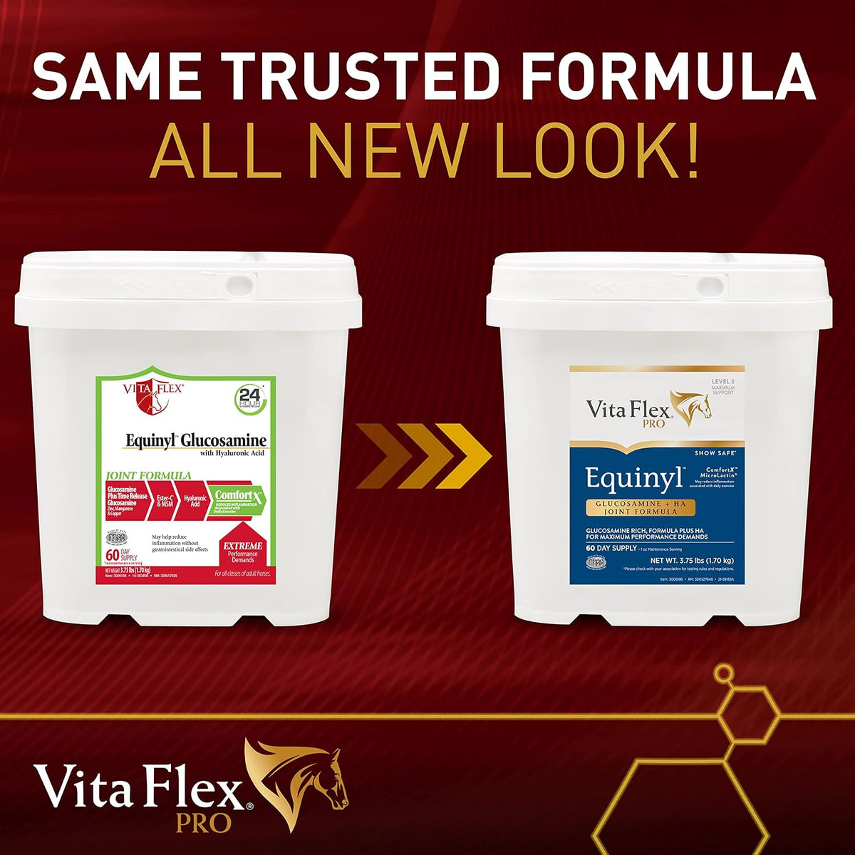 vita flex pro equinyl horse joint supplement, show shown in use