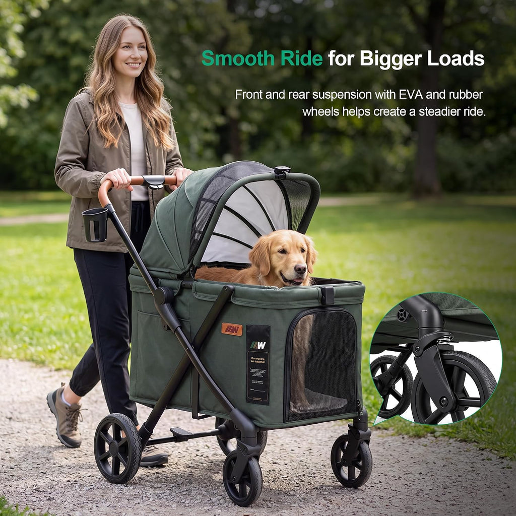 jwx pet stroller for medium and large dogs on a desk or shelf