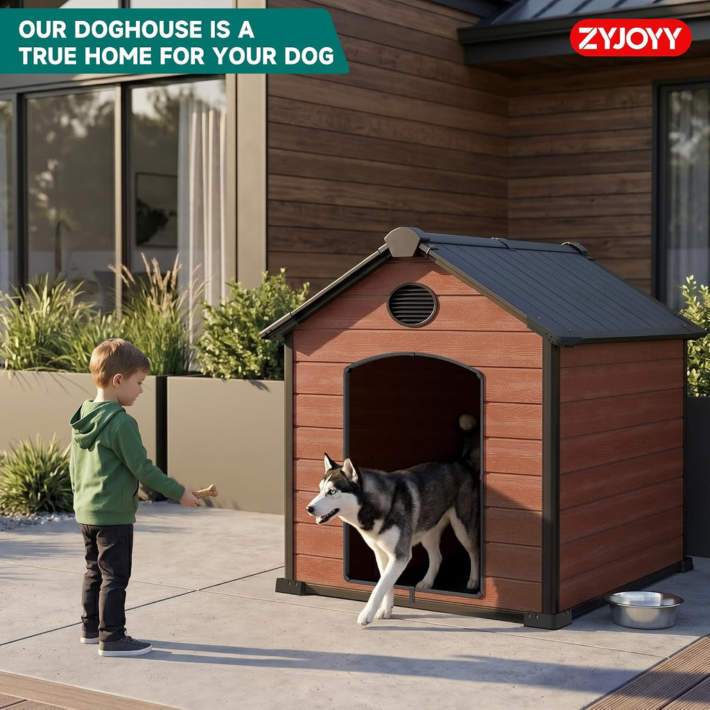 xxl dog house for large dogs outside, extra, front angle view
