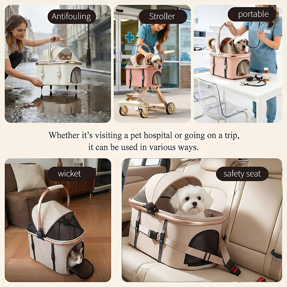 all-terrain pet stroller for small medium dogs &, side view
