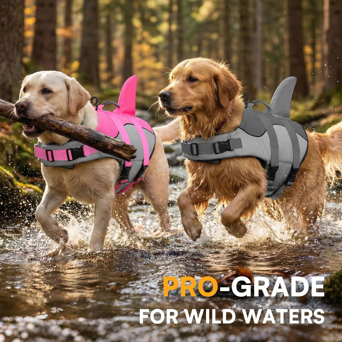 queenmore dog life jacket, cute shark dog life, package contents