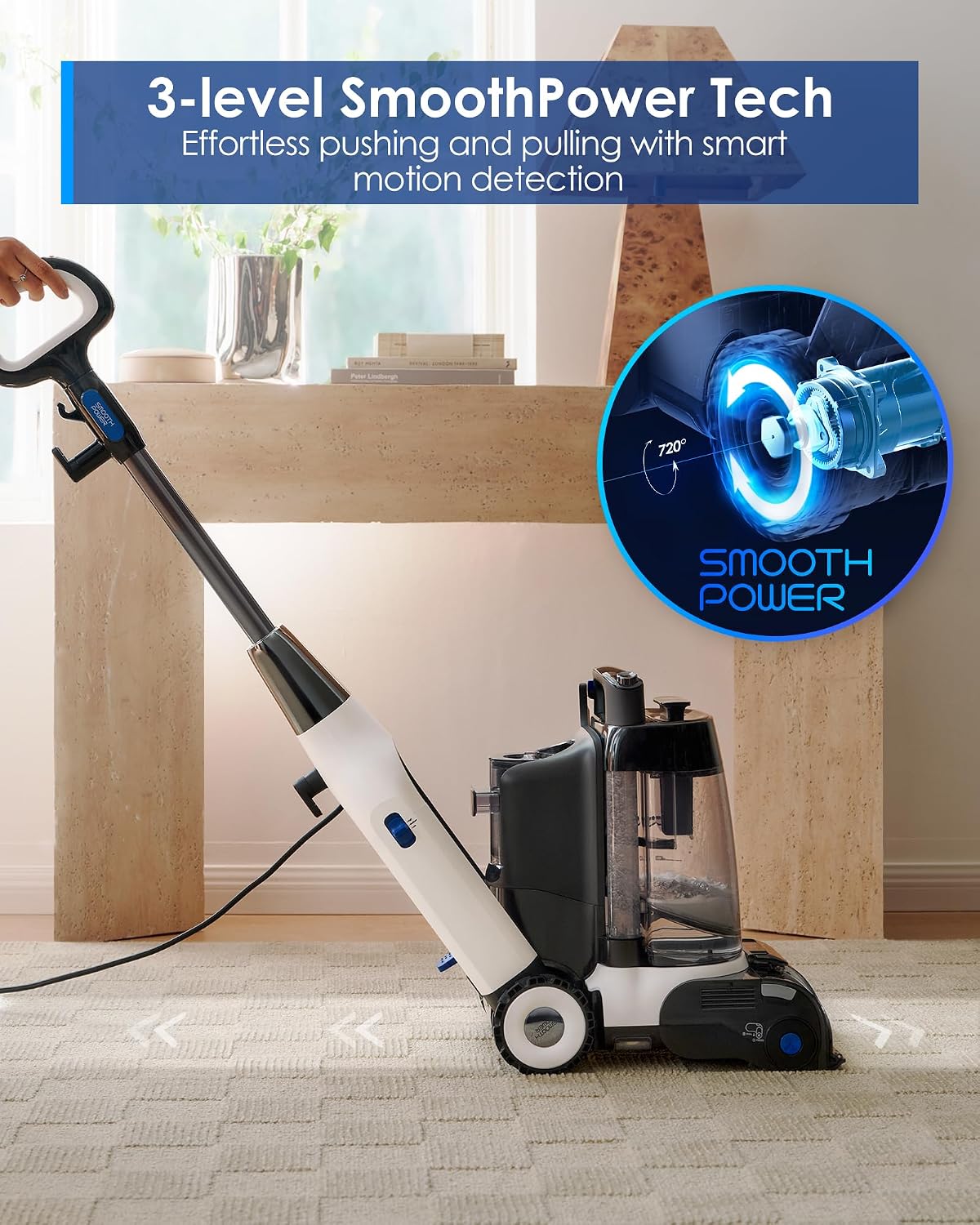 tineco carpet one cruiser smart carpet cleaner, self-cleaning shown in use
