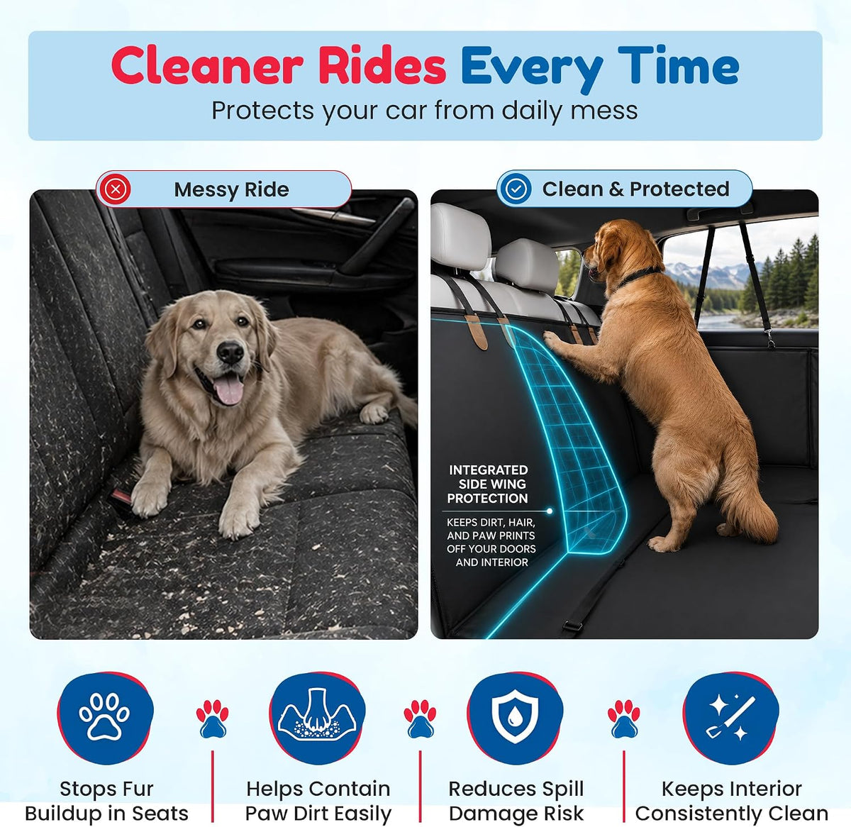 back seat extender for dogs with hard bottom, close-up detail