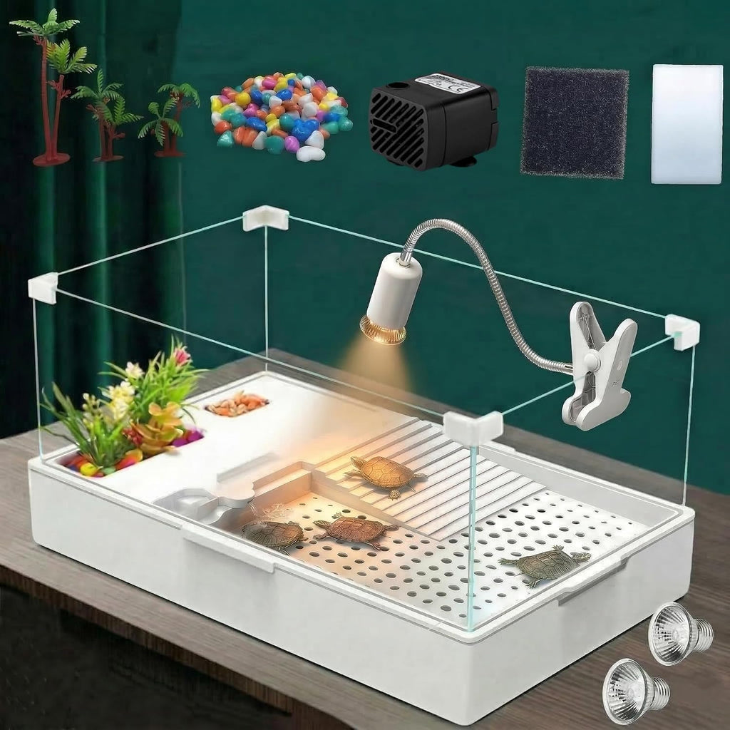turtle tank kit with light and water pump, main product view