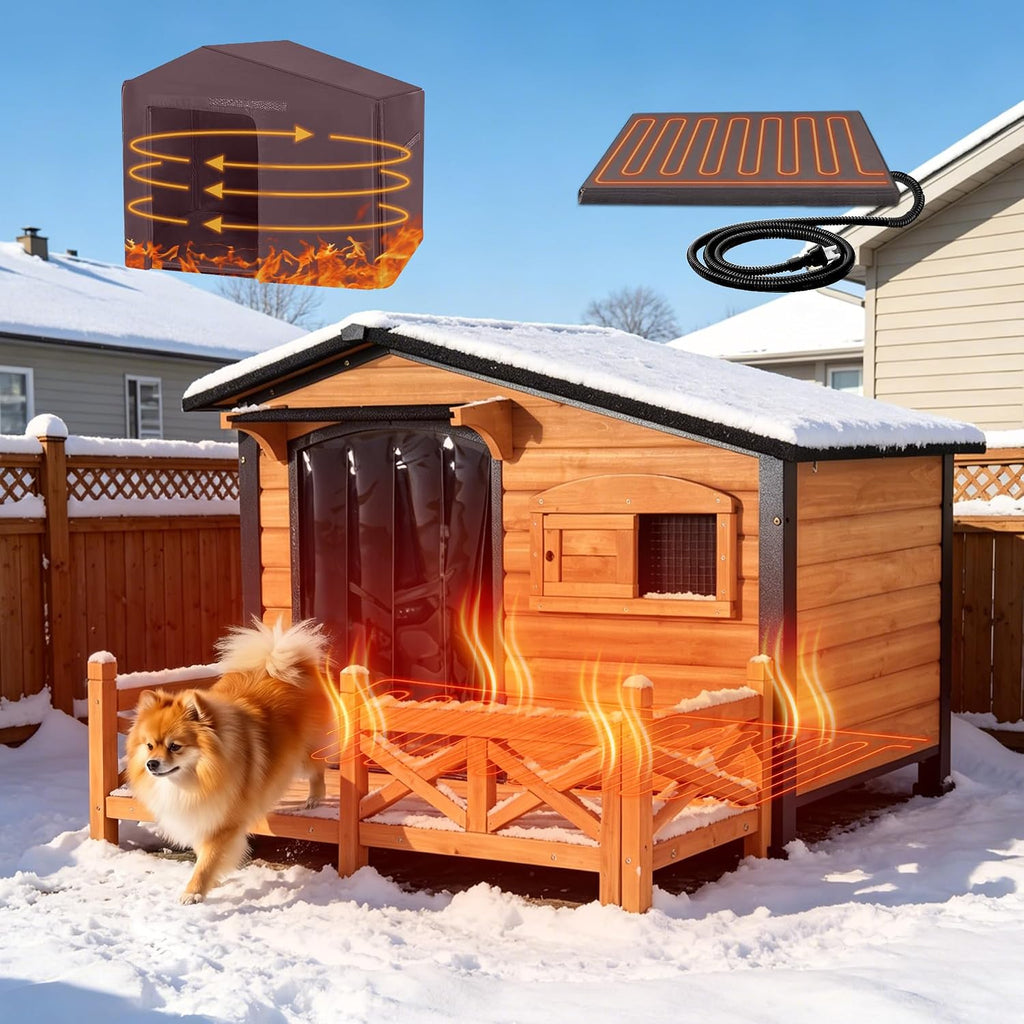 gutinneen heated dog house for outside iron frame, main product view