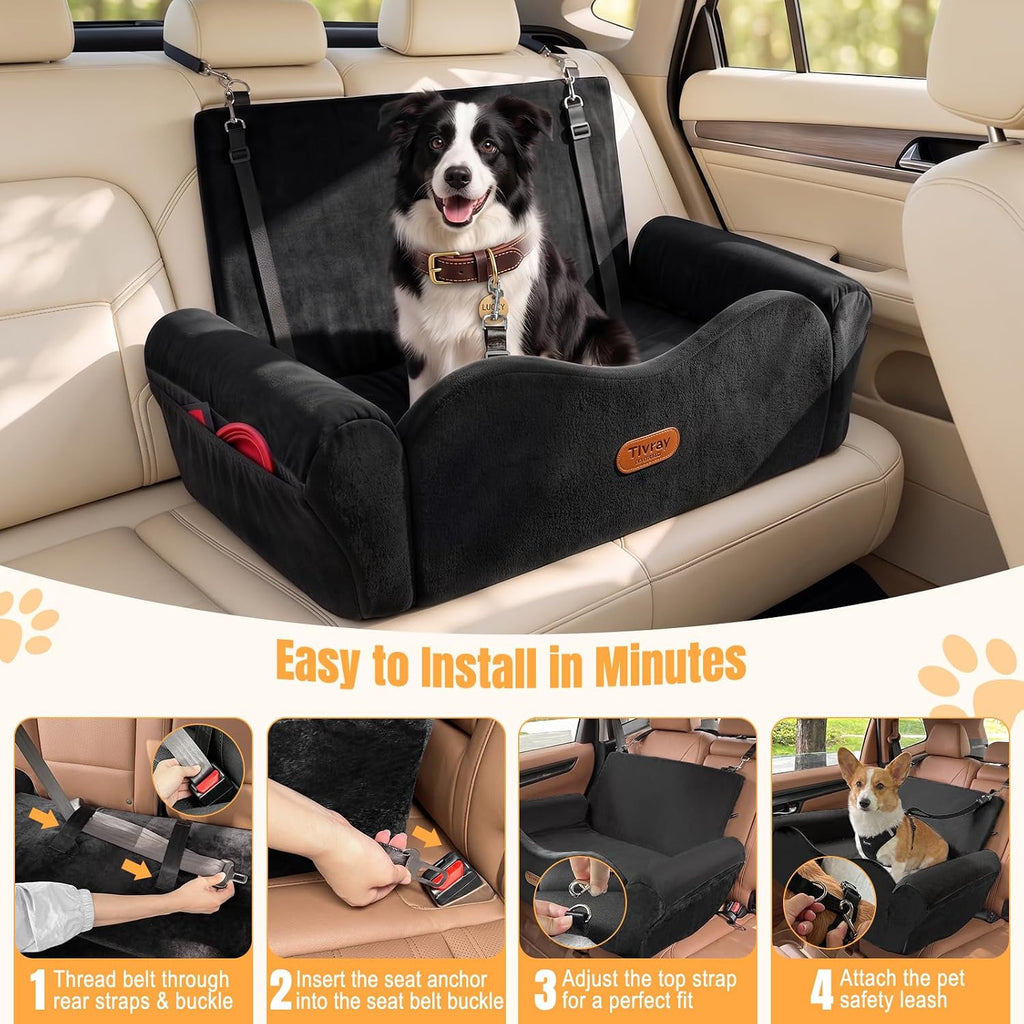elevated dog car seat for 2 small dogs on a desk or shelf