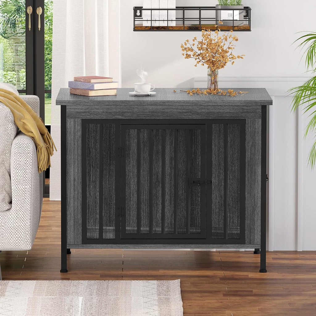 easycom 31.5" dog crate furniture for 1 or, side view