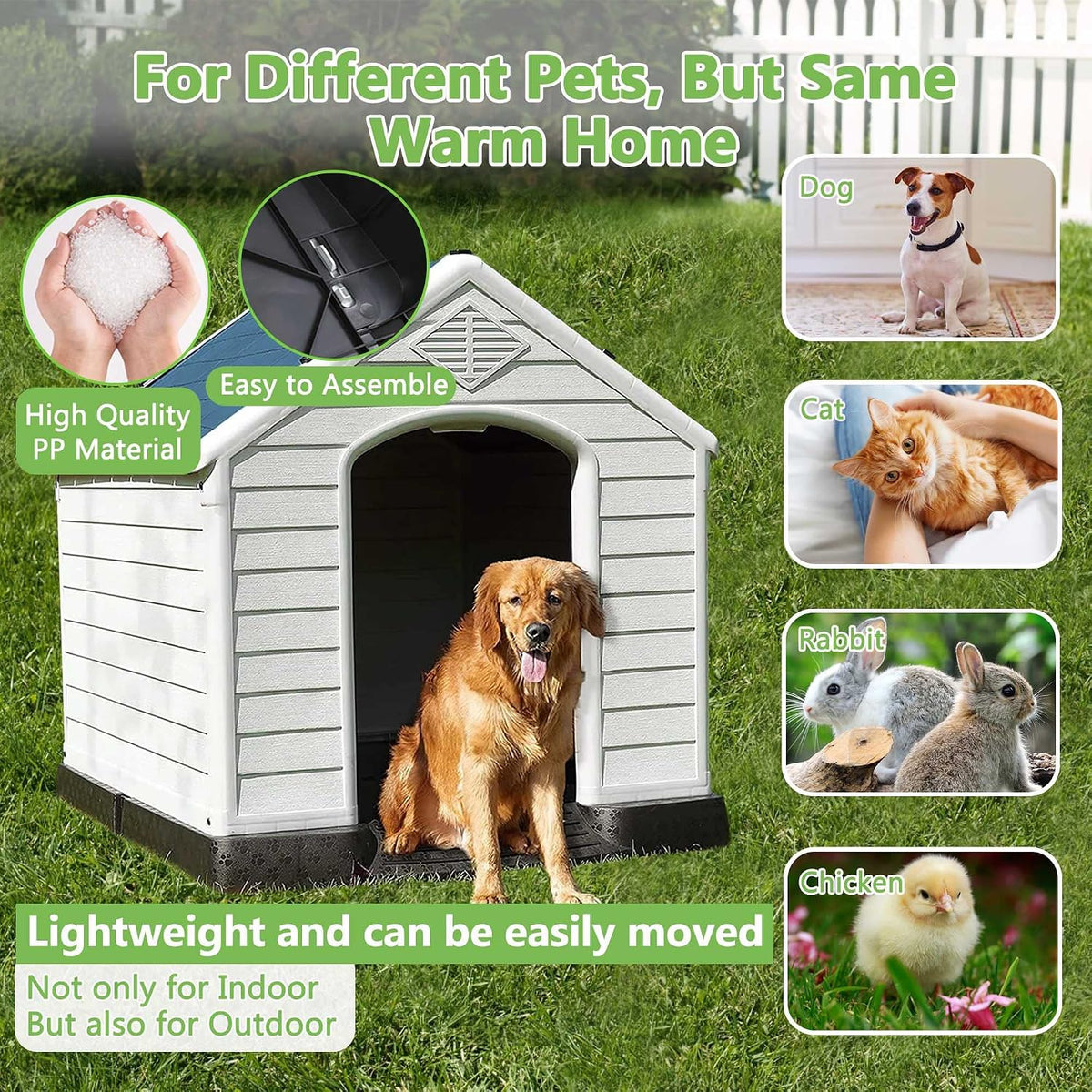 extra large dog houses for small medium dogs, side view