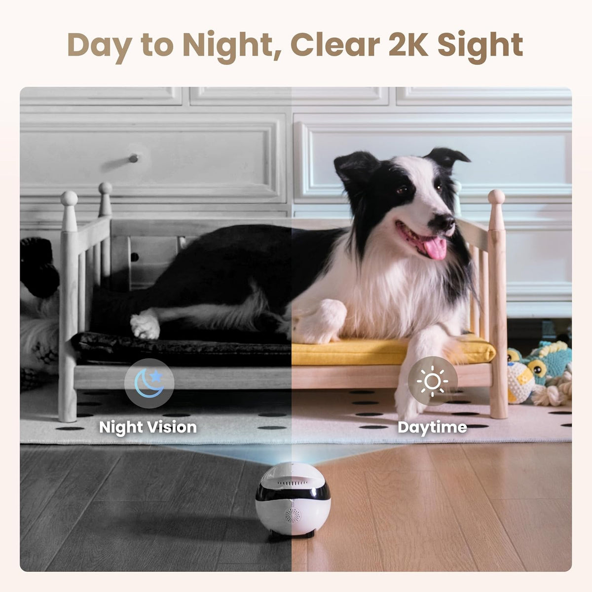 enabot ebo air 2 mobile pet camera robot:, side view