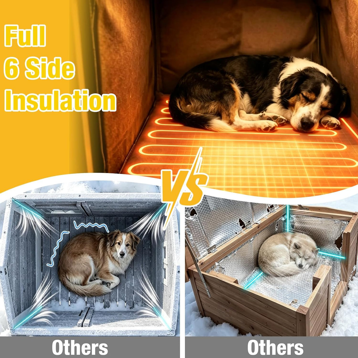 aivituvin heated outdoor dog house with adjustable heating, package contents