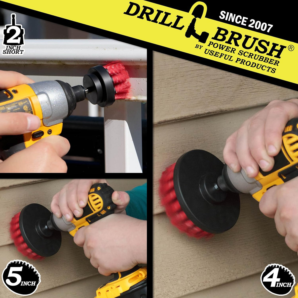concrete scrubber brush - brick brushes - patio shown in use