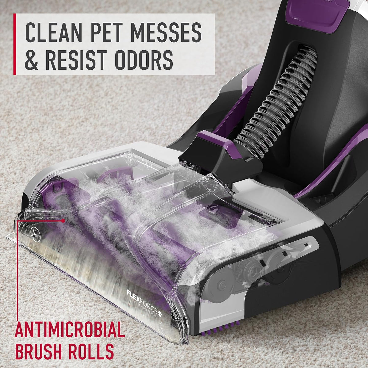 hoover smartwash pet automatic carpet cleaner with spot showing dimensions