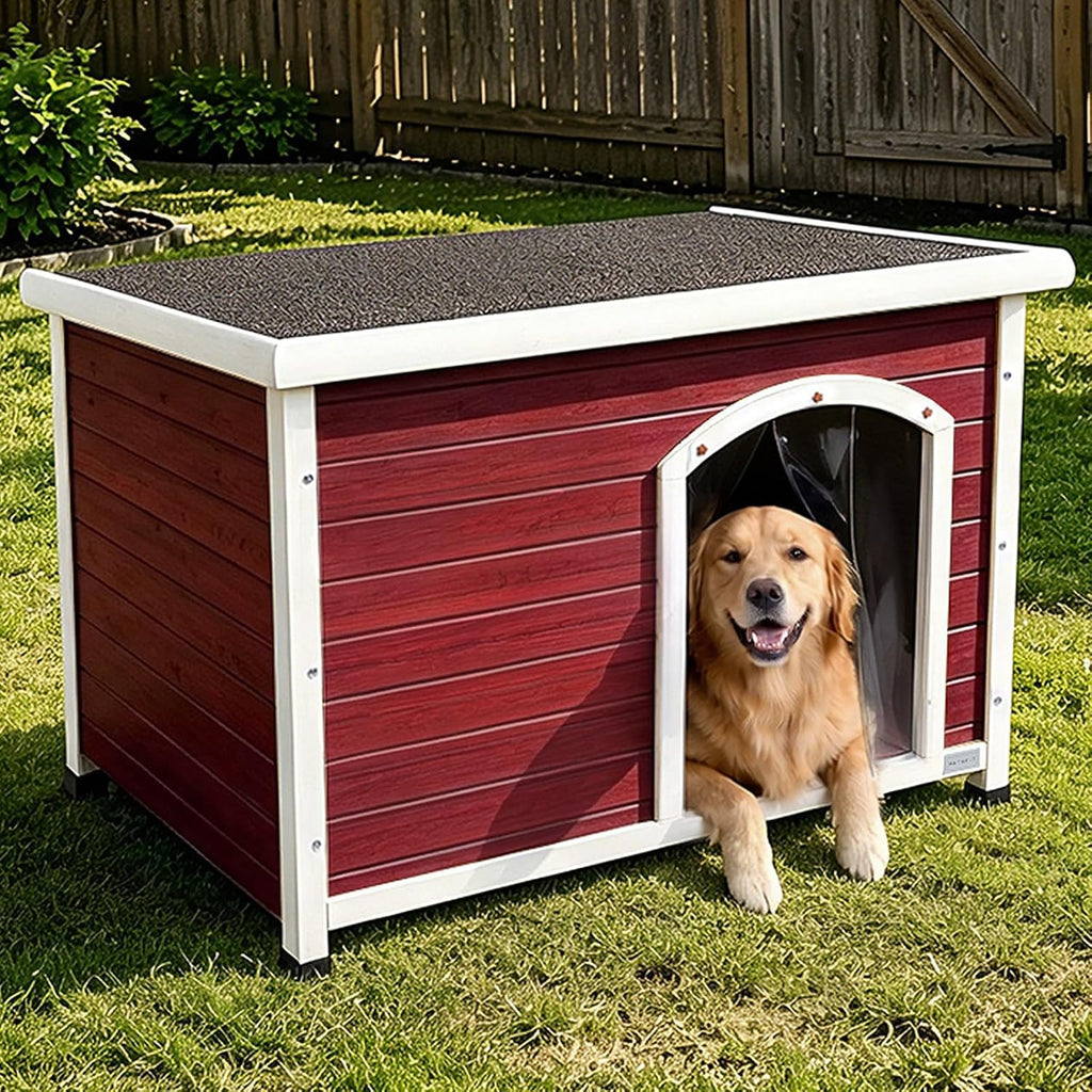 petsfit solid wood outdoor dog house for large, main product view