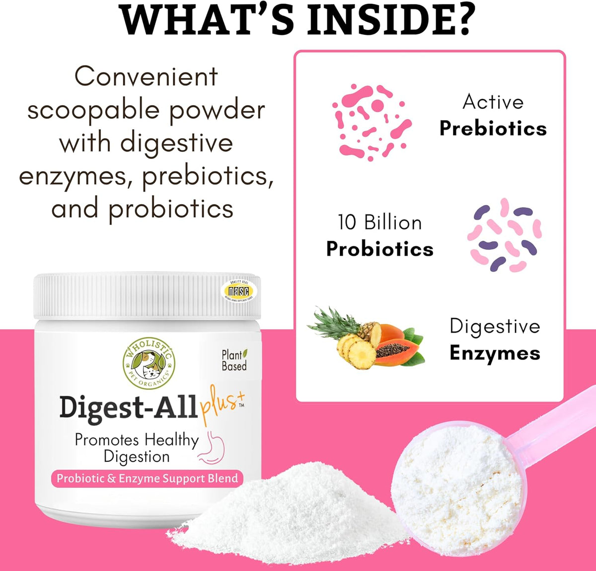 probiotics for dogs and cats with prebiotics, 8, close-up detail