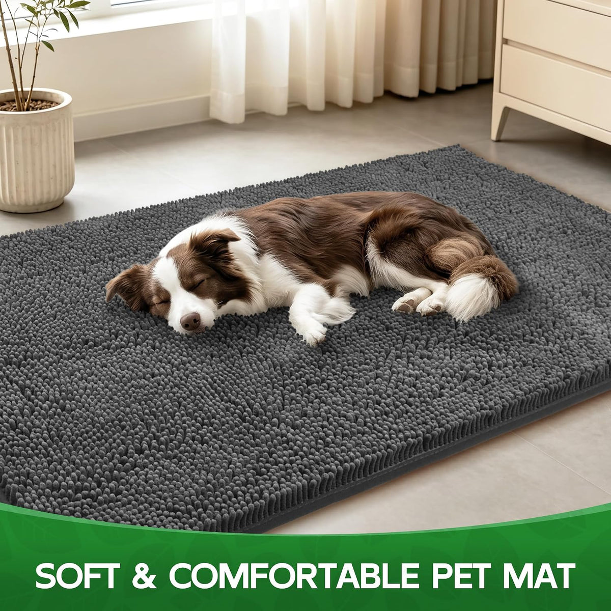 100pointone dog door mat for muddy paws 36"x120",ultra, close-up detail