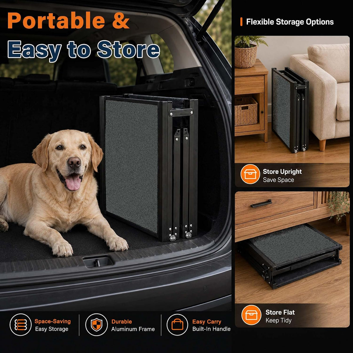 dog ramp for car, 71 x 20 in on a desk or shelf