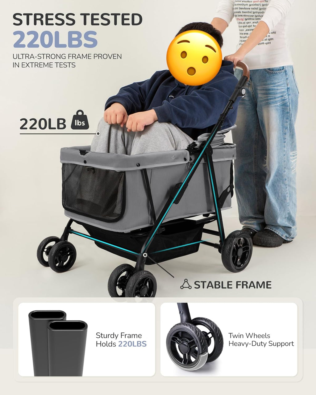 dog stroller for large & medium dogs (20–132, view 9